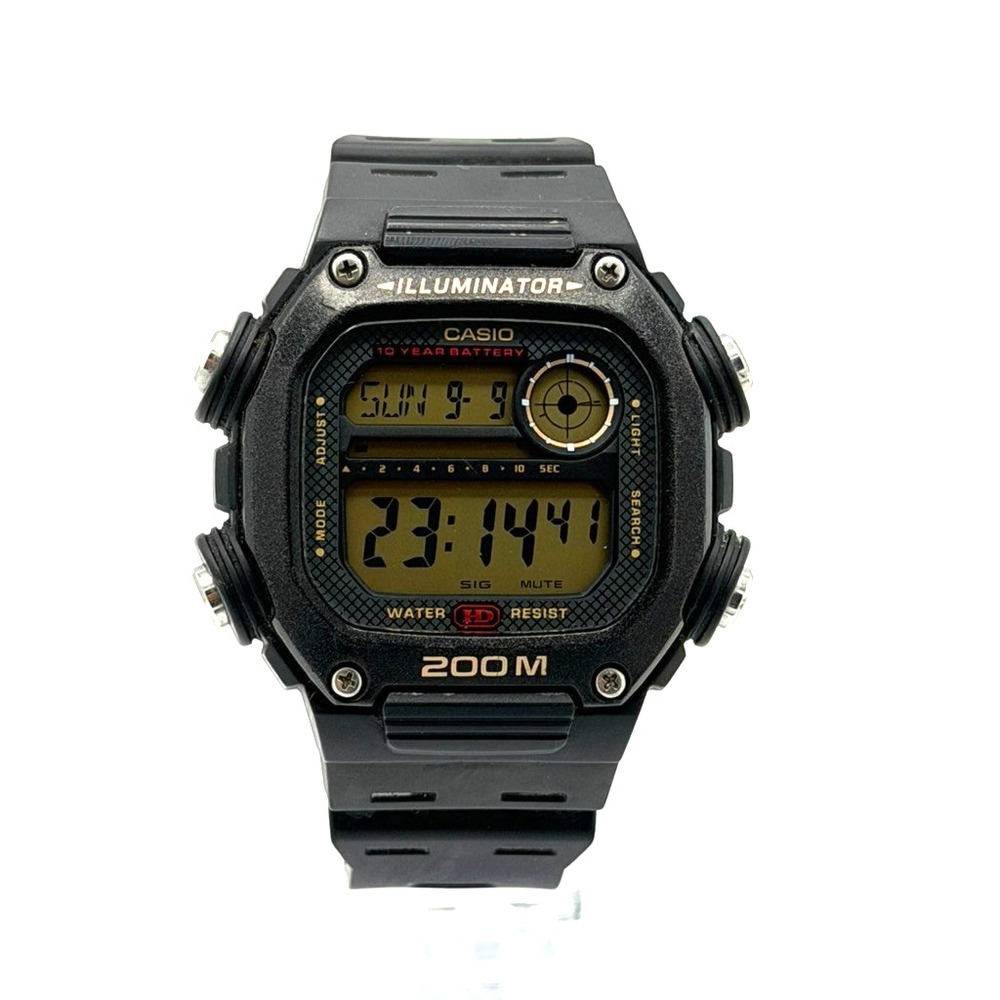Casio DW-291H Illuminator 200M Digital Watch Black New Battery Working